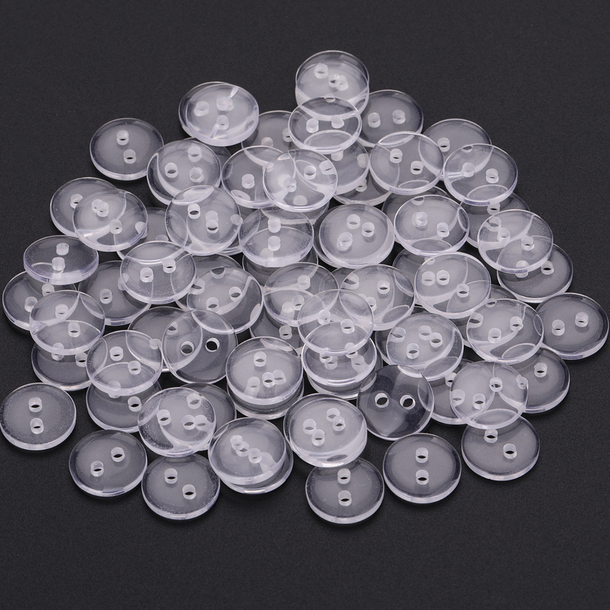 Round Plastic Buttons - Clear
