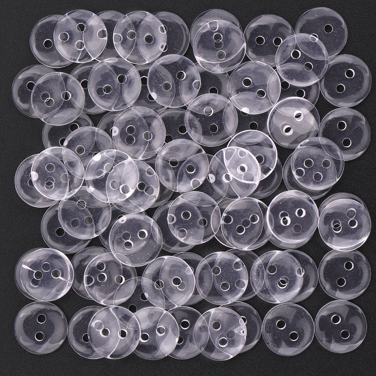 Round Plastic Buttons - Clear