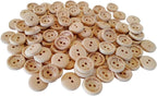 Round 2-Hole Plastic Buttons, Wood-Finish  - (Pack of 100)