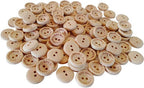 Round 2-Hole Plastic Buttons, Wood-Finish  - (Pack of 100)