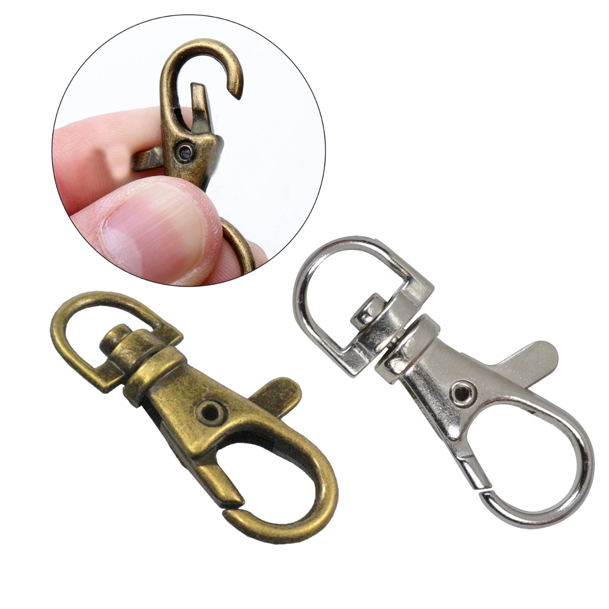 Swivel Lobster Clasp with 10mm D-Ring - (Pack of 2)