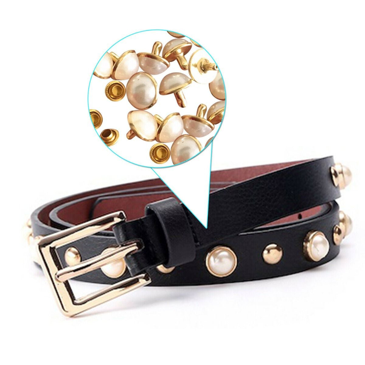 Semicircle Pearl Rivets with Hand Tool - (Pack of 10)