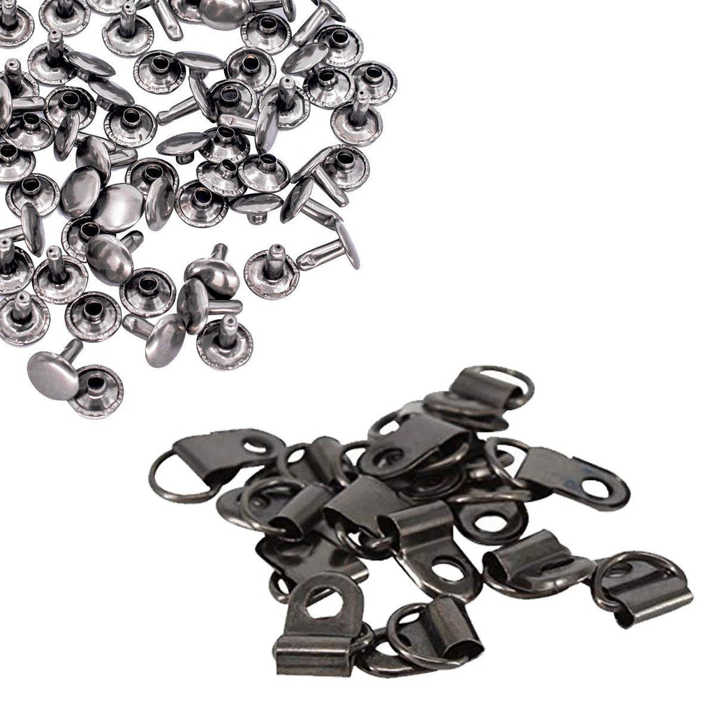 D Rings With Rivets D-Rings with Double Cap Rivets - 100pcs - Trimming Shop