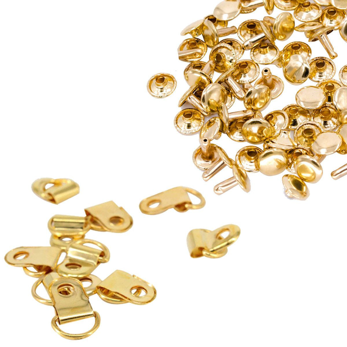 D Rings With Rivets D-Rings with Double Cap Rivets - 100pcs - Trimming Shop