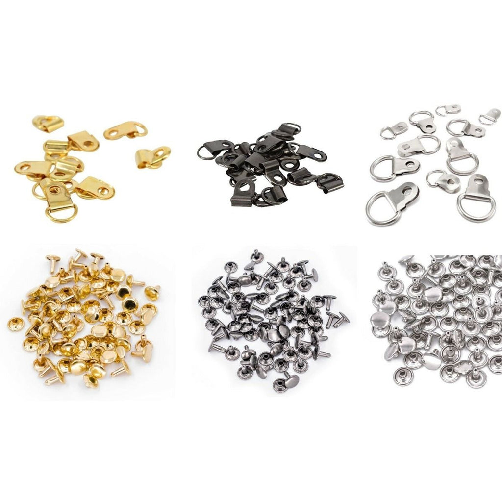 D Rings With Rivets D-Rings with Double Cap Rivets - 100pcs - Trimming Shop