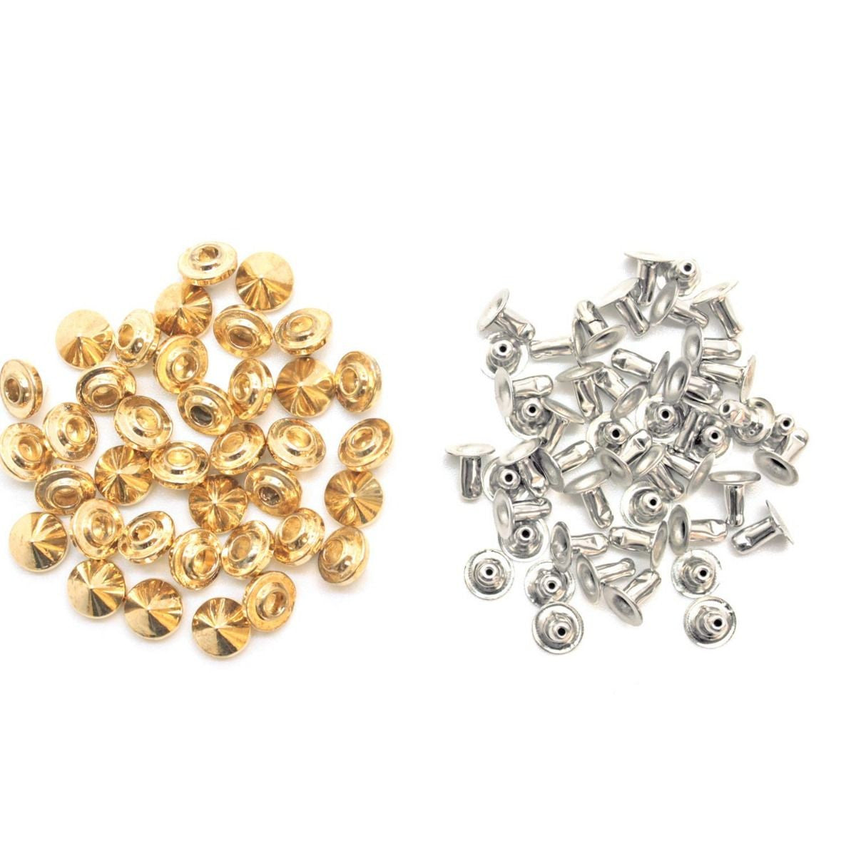 Brass Cone Shaped Studs with Hand Tool - (Pack of 100)