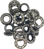 6mm Diamante Studded Brass Eyelets with Fixing Hand Tool - (Pack of 50)