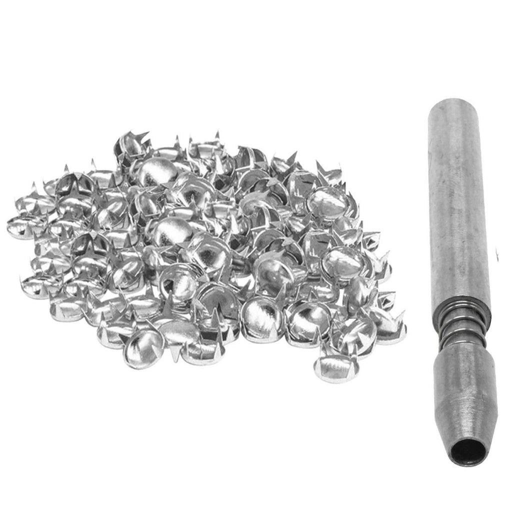 Iron Dome Head Punk Studs Rivets with Hand Tool - (Pack of 100)