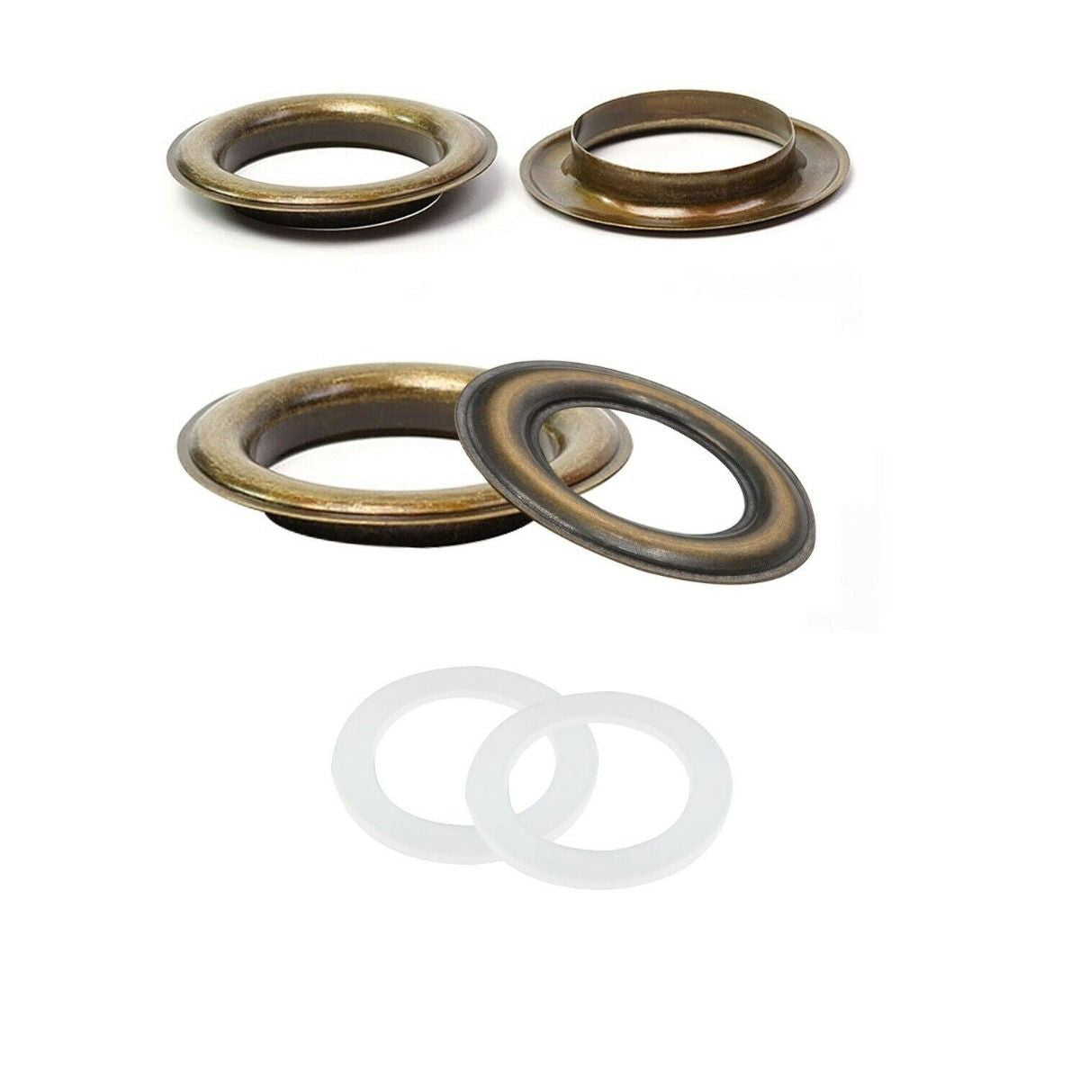 30mm Large Brass Eyelets with Washers (Pack of 10)