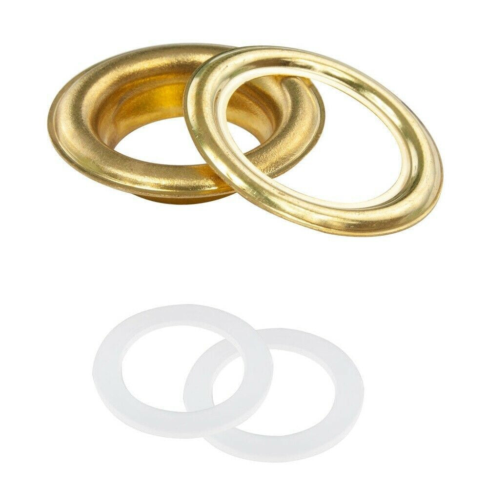 30mm Large Brass Eyelets with Washers (Pack of 10)