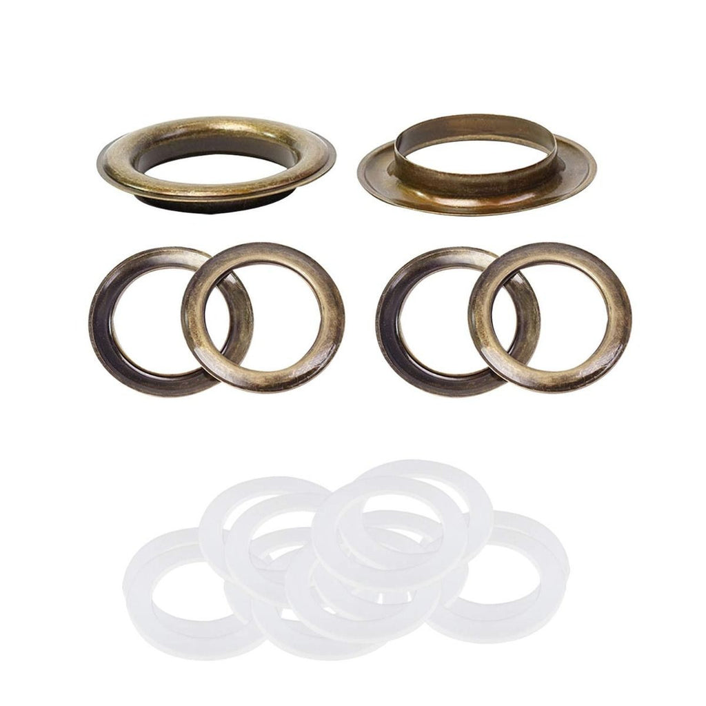 40mm Large Brass Eyelets with Washers - (Pack of 10)
