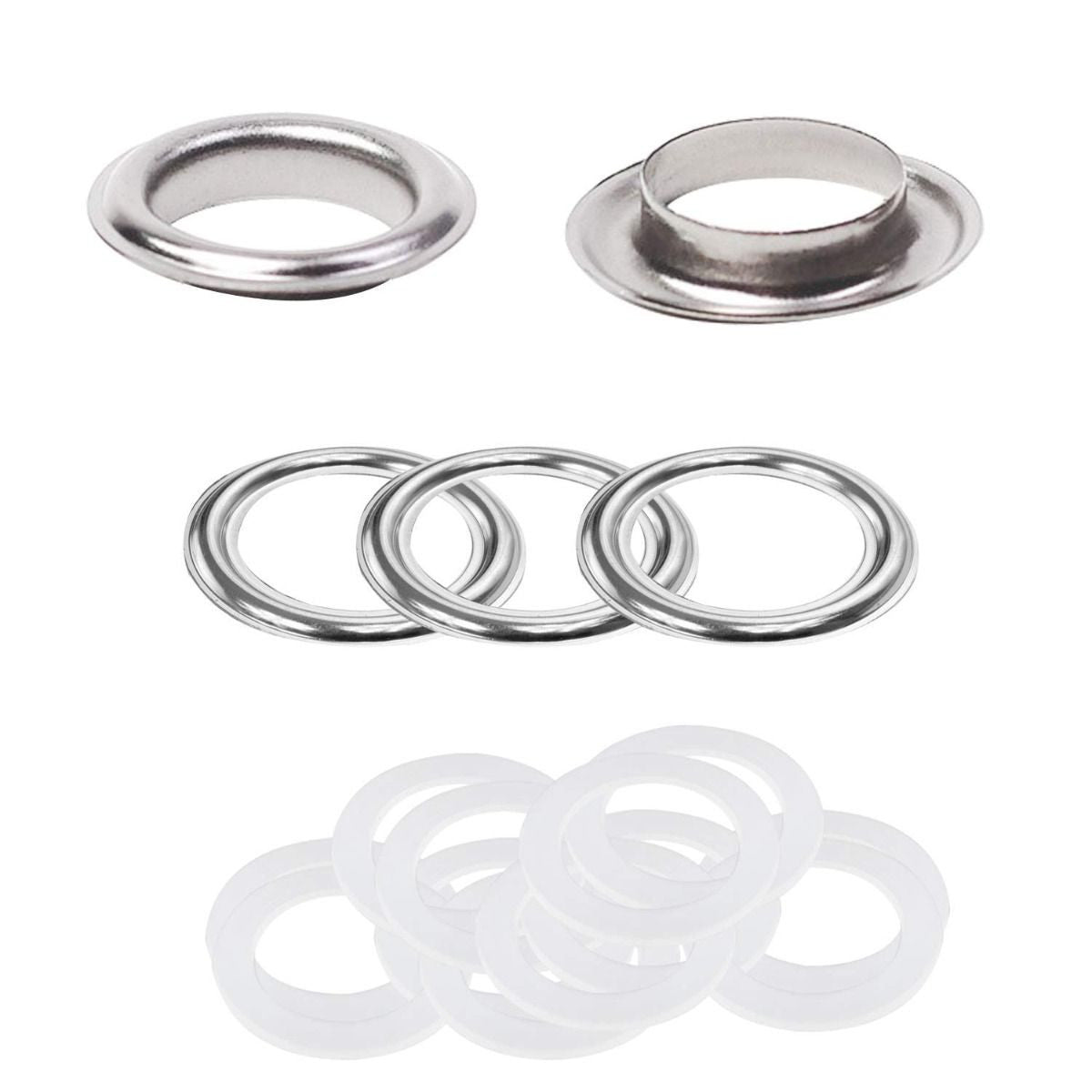 40mm Large Brass Eyelets with Washers - (Pack of 10)