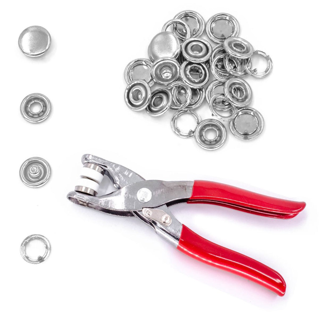 Jersey Cap Snap Poppers (Pack of 100) with Fixing Pliers