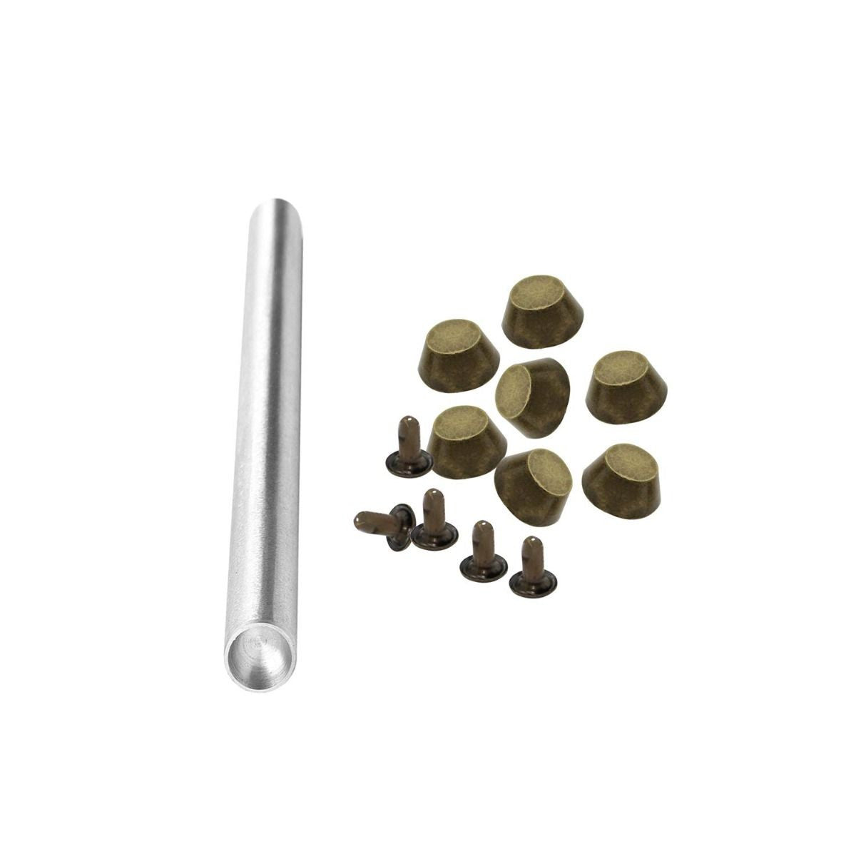 10mm Flat Head Mushroom Studs with Fixing Hand Tool - (Pack of 100)