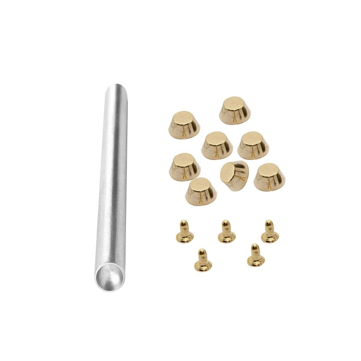 10mm Flat Head Mushroom Studs with Fixing Hand Tool - (Pack of 100)