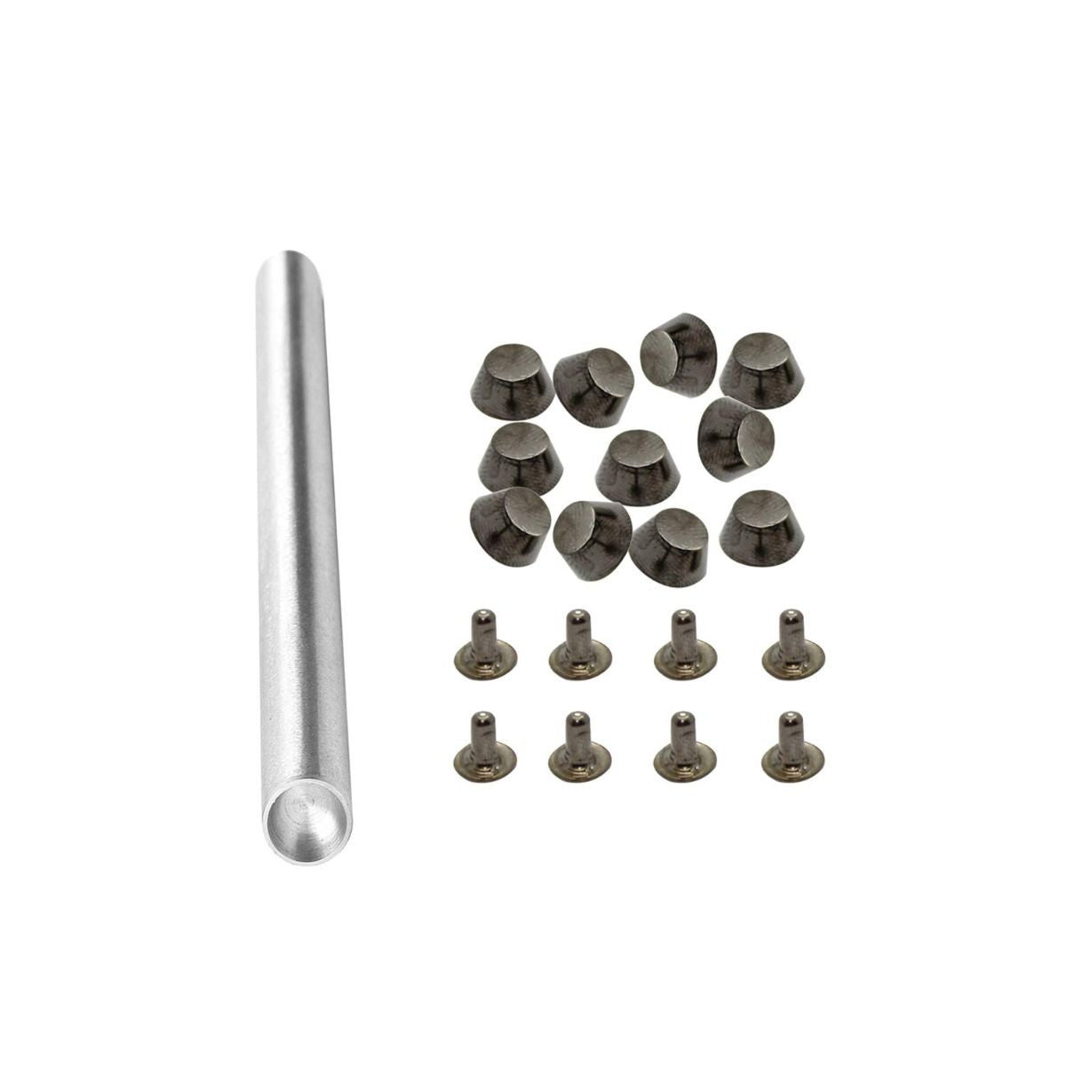 10mm Flat Head Mushroom Studs with Fixing Hand Tool - (Pack of 100)