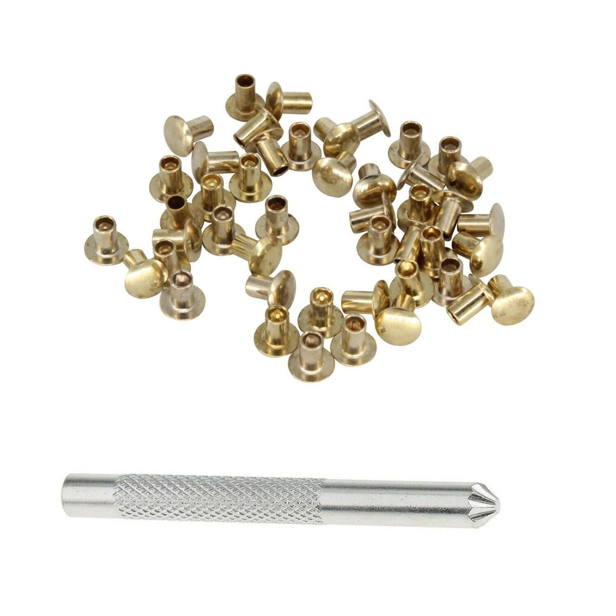 Single Cap Rivet Tool 100pcs Single Cap Tubular Rivets with Fixing Hand Tool - Trimming Shop