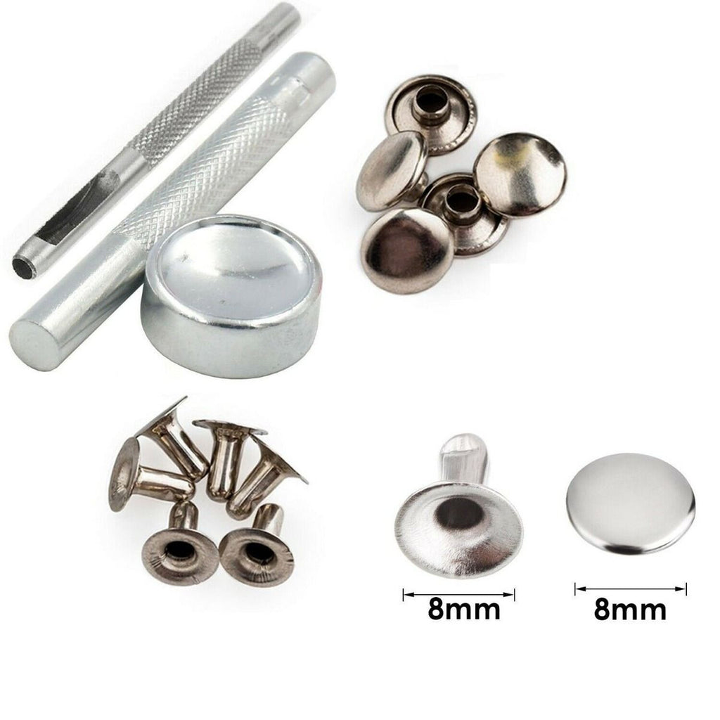 Silver Single Cap Tubular Rivets with Fixing Hand Tool