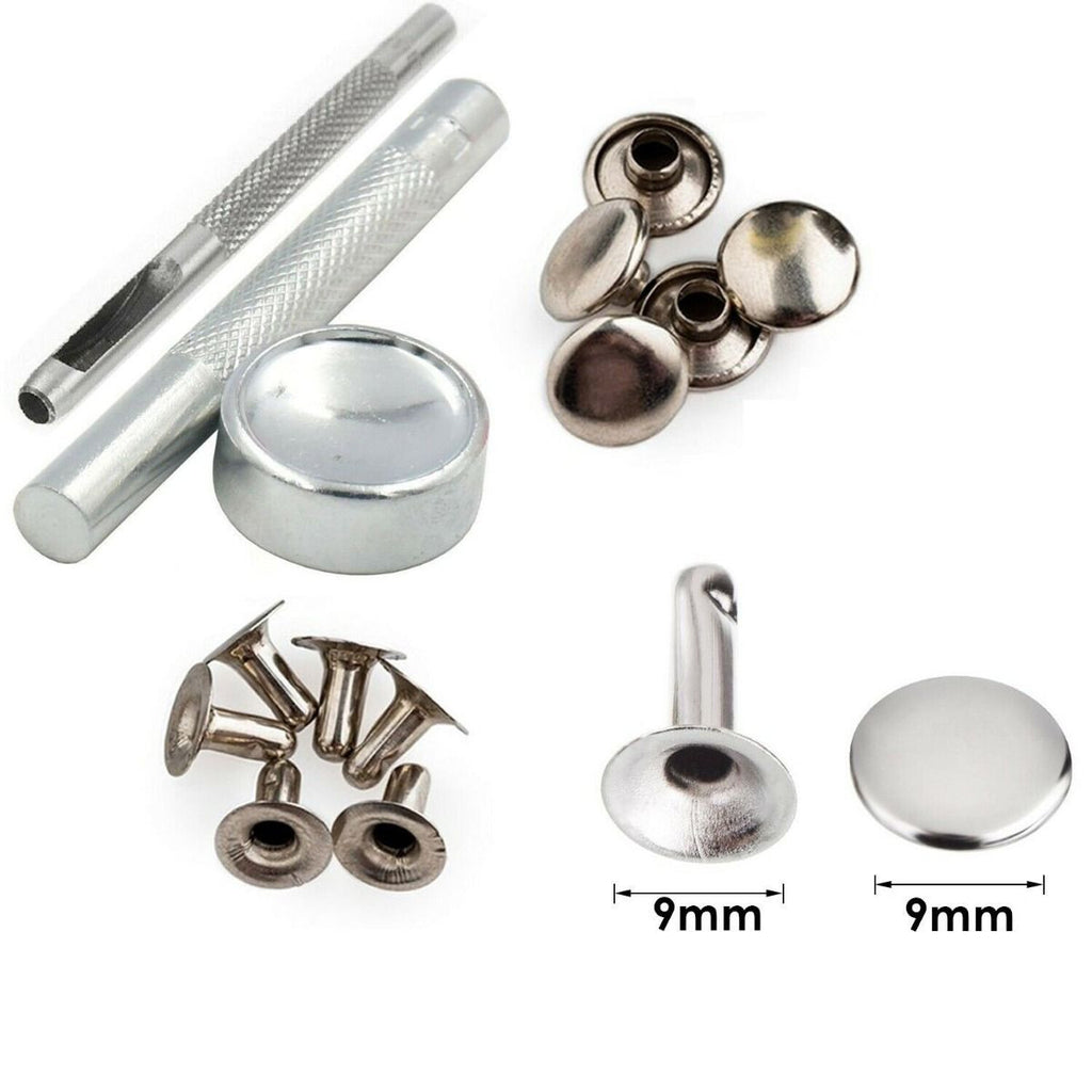 Silver Single Cap Tubular Rivets with Fixing Hand Tool