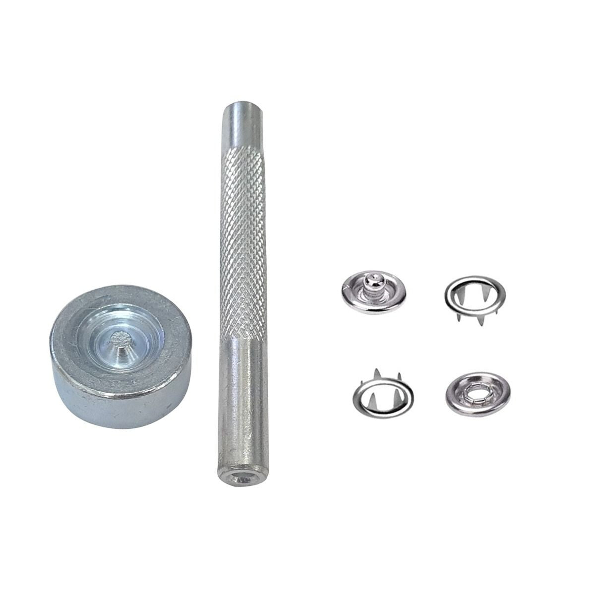 20pcs Silver Prong Snap Poppers with Fixing Hand Tool - Trimming Shop ...