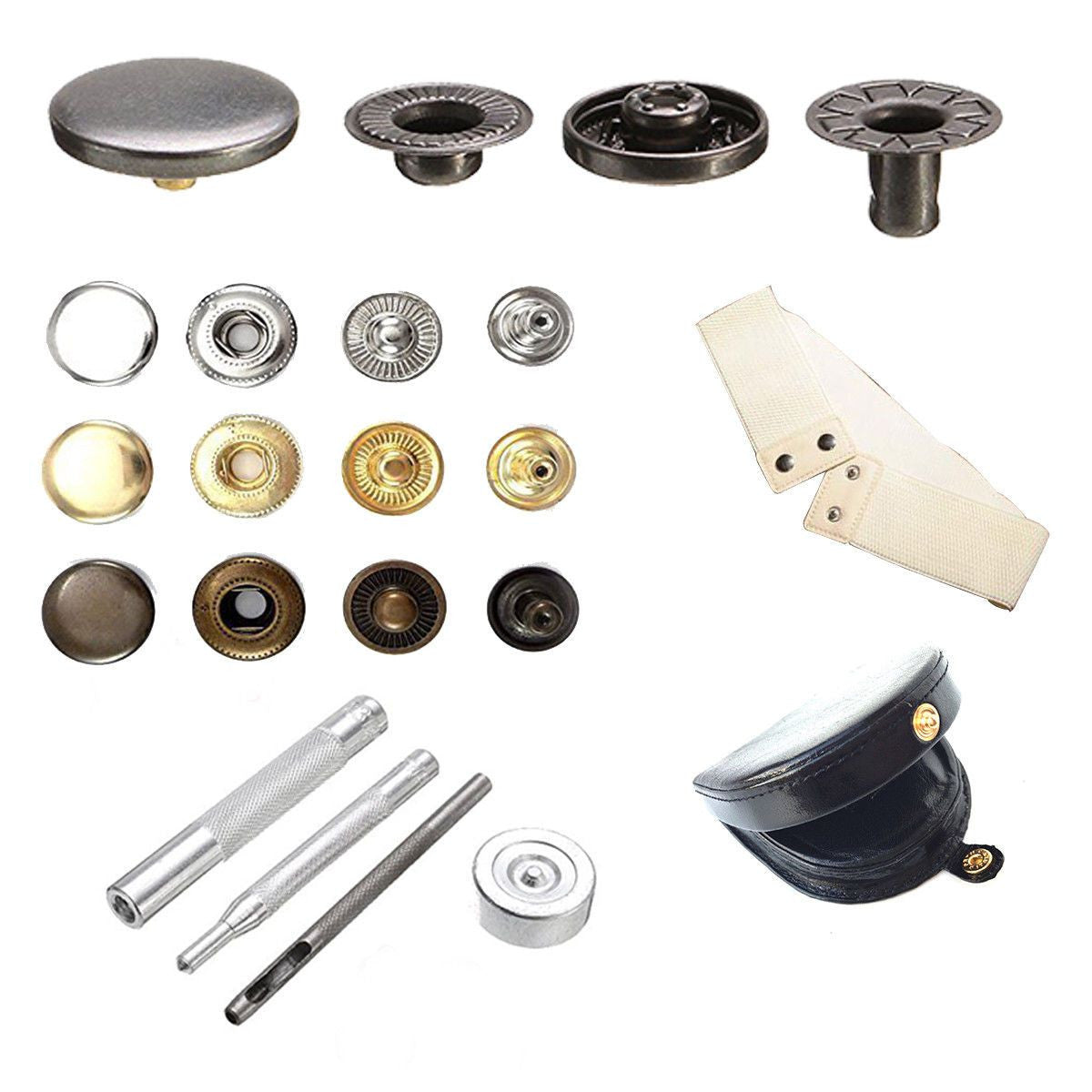 S Spring Press Studs with Fixing Hand Tool - (Pack of 10)