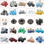 15mm S Spring Press Studs with Colour Caps and Gunmetal Components - (10 Sets)