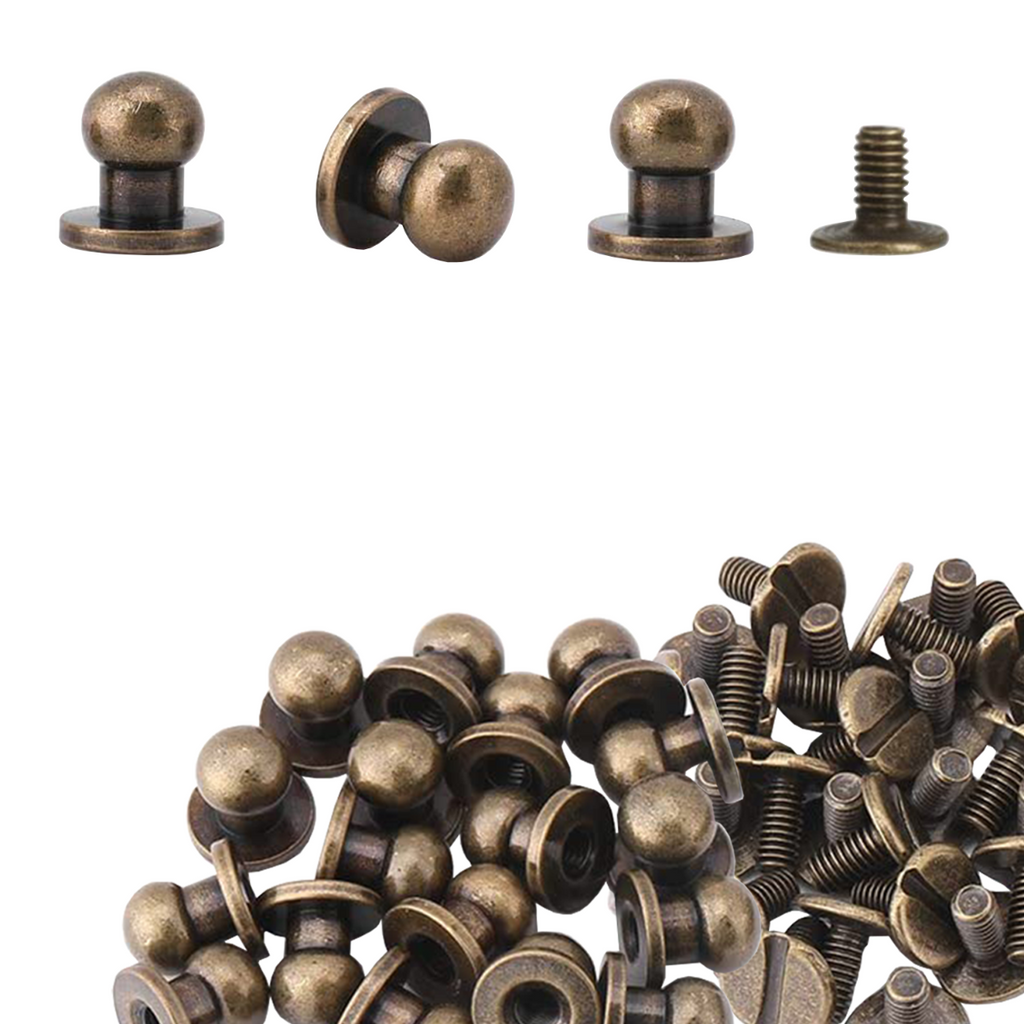8mm Sam Browne Chicago Screw Round Head Rivets (Pack of 50)