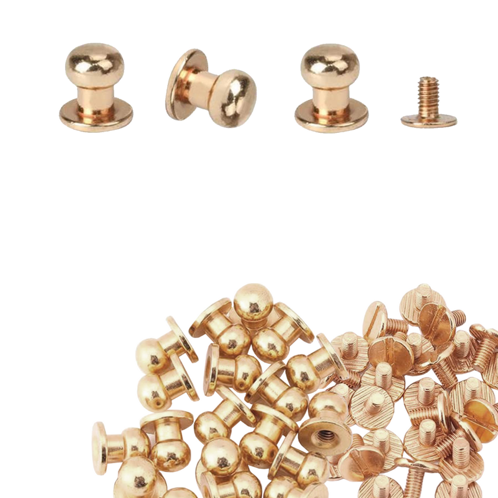 8mm Sam Browne Chicago Screw Round Head Rivets – Pack of 50