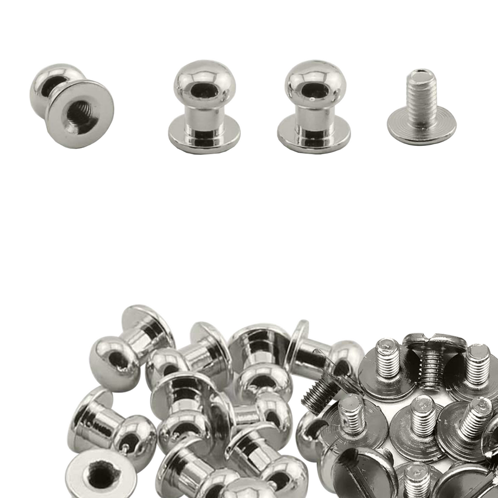 8mm Sam Browne Chicago Screw Round Head Rivets – Pack of 50