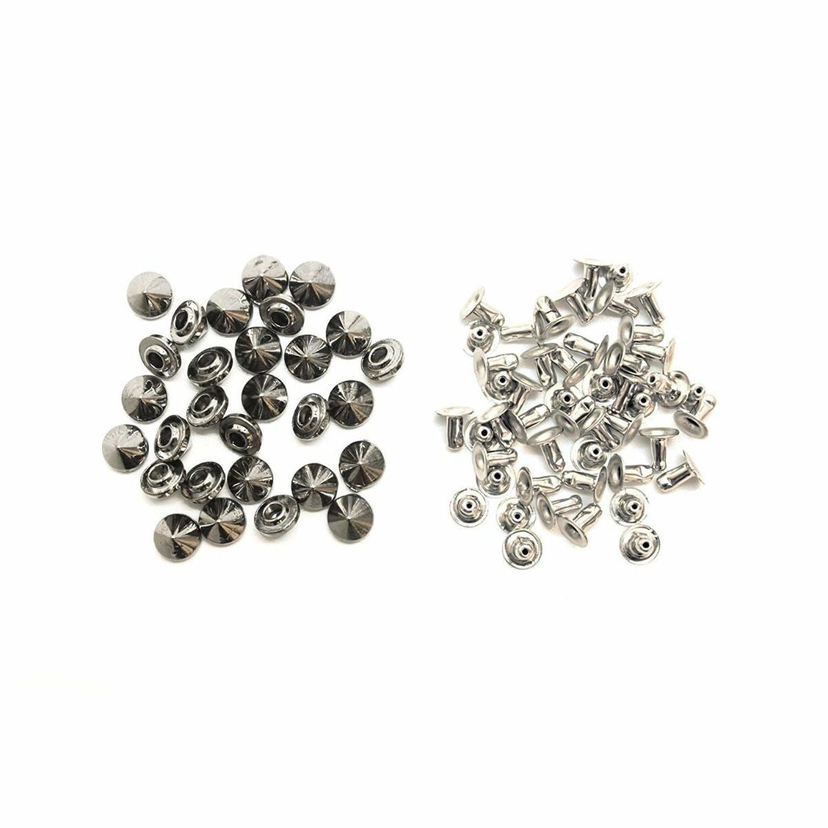 Solid Brass Cone Punk Press Studs with Pins - (Pack of 100)