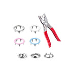 9.5mm Snap Poppers (Pack of 100) with Fixing Pliers - 4 Colours