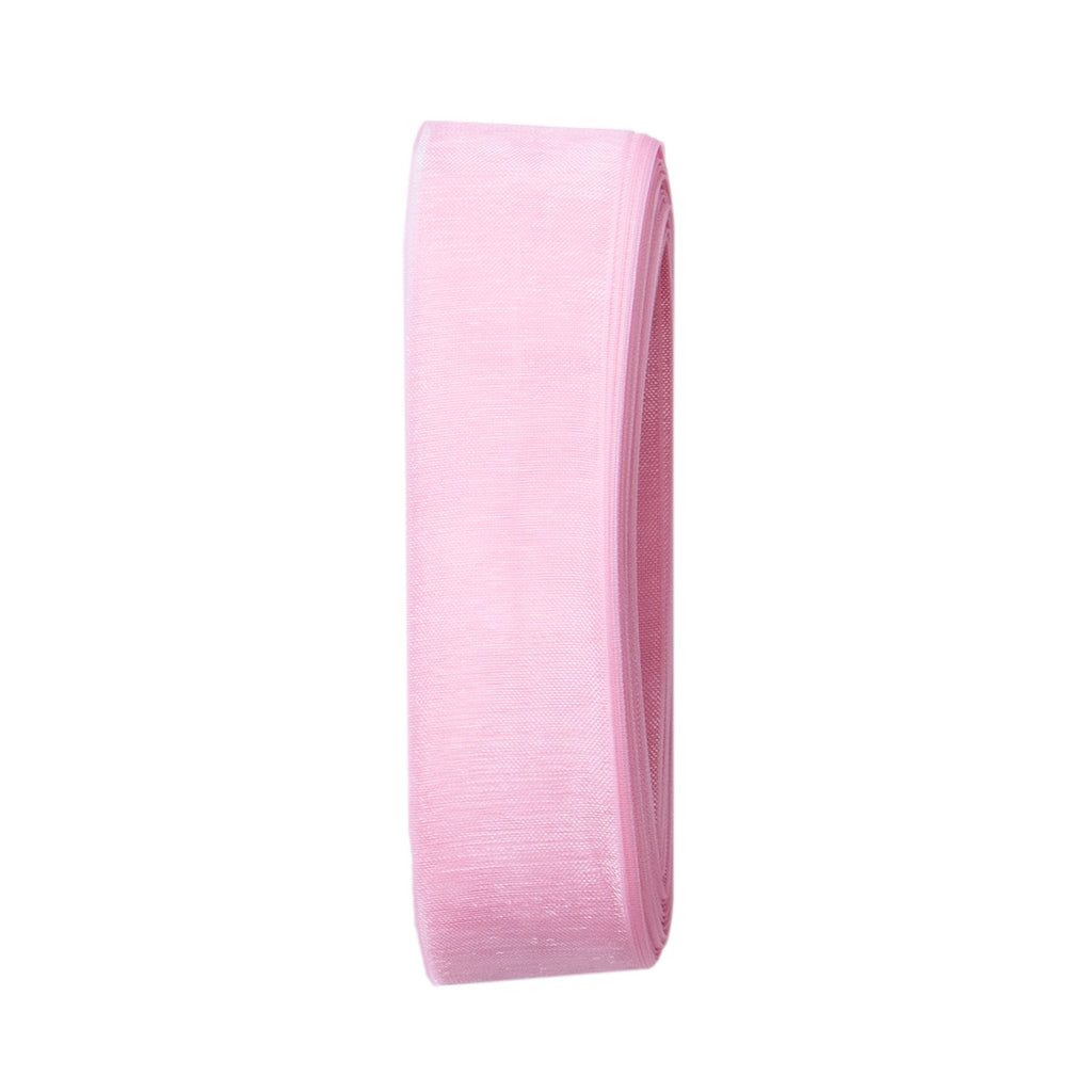 20m Organza Woven Edge Ribbon - Coral Pink