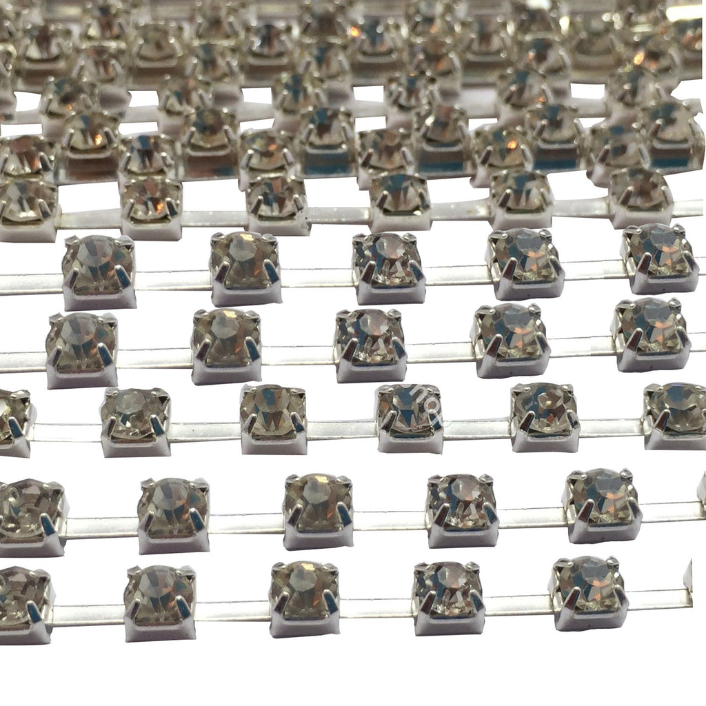 Trim with Silver Square Diamantes