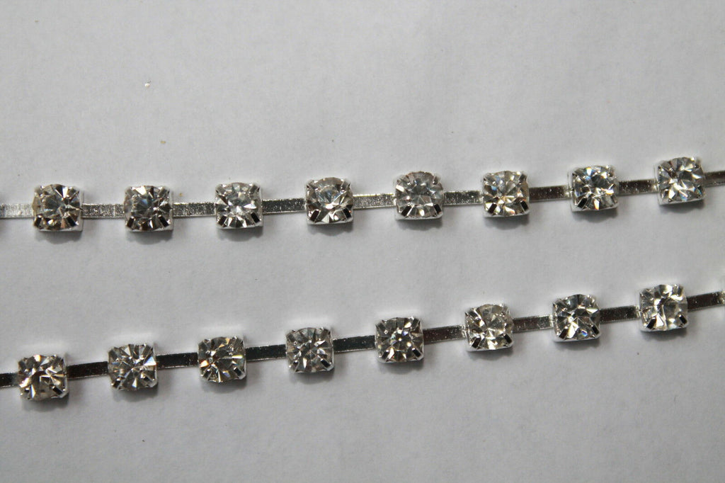 Trim with Silver Square Diamantes