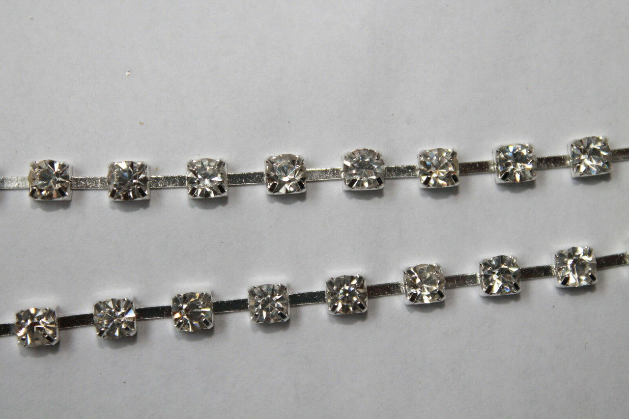 Trim with Silver Square Diamantes