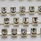 Trim with Silver Square Diamantes