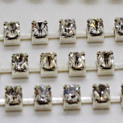 Trim with Silver Square Diamantes