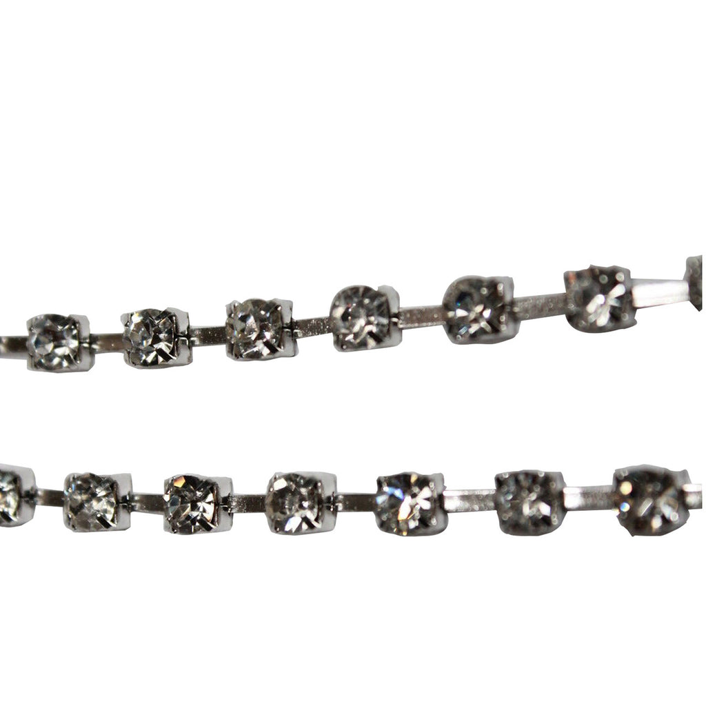 Trim with Silver Square Diamantes