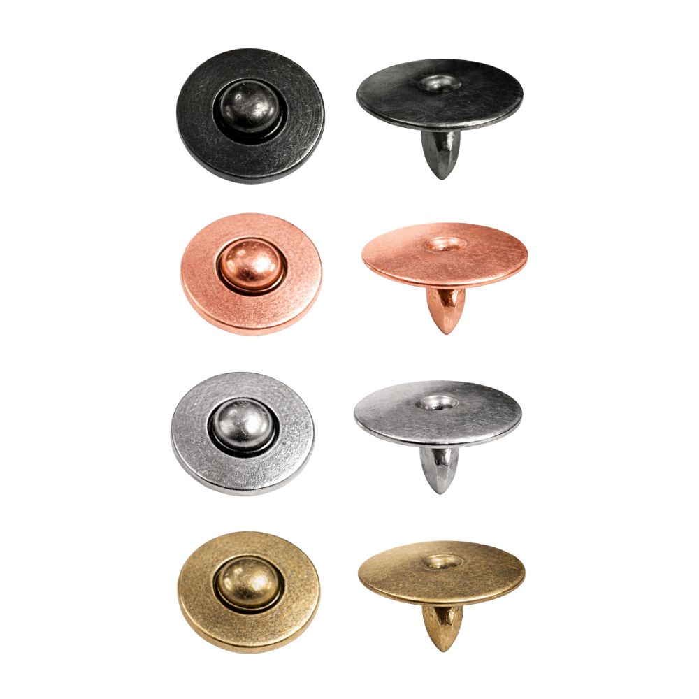 7mm Brass Denim Brass Hat Rivets - Pack of 10