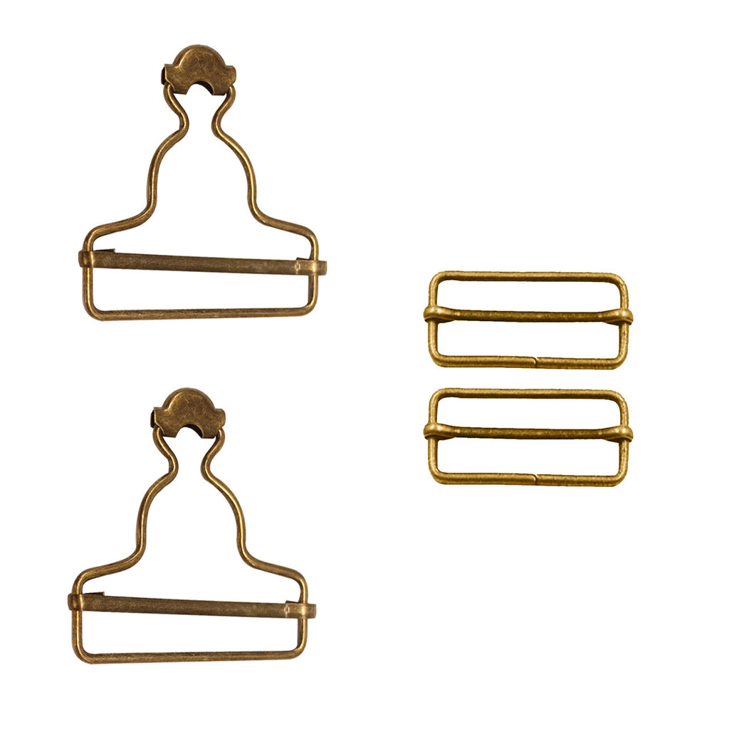 Dungaree Buckles with Slider Clips - (2 Sets)