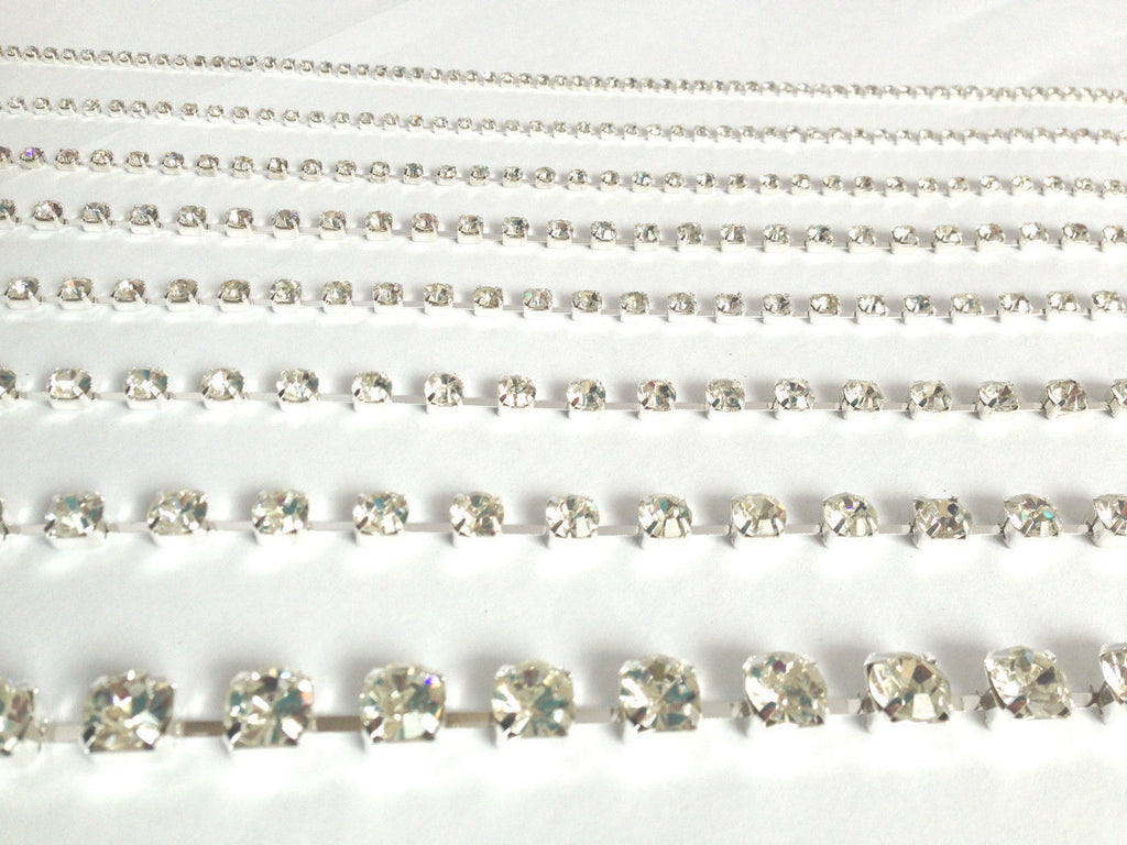 Trim with Silver Square Diamantes