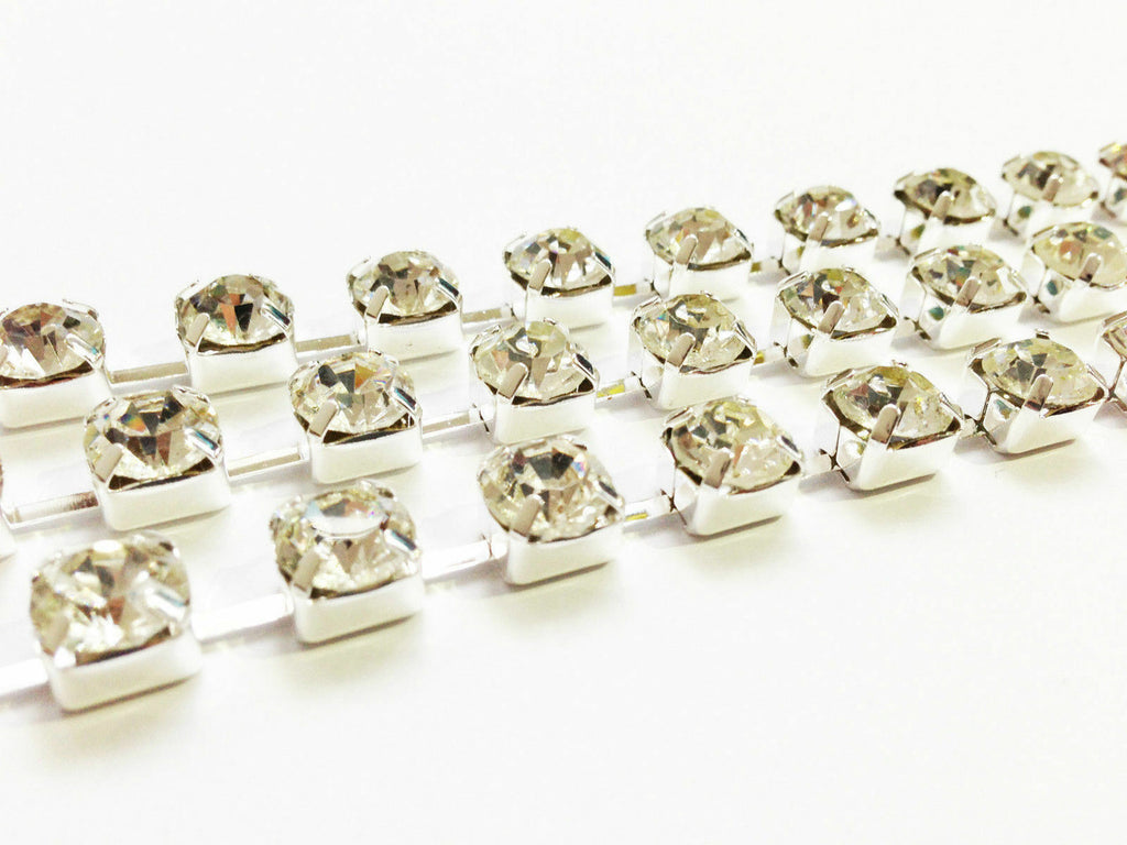 Trim with Silver Square Diamantes