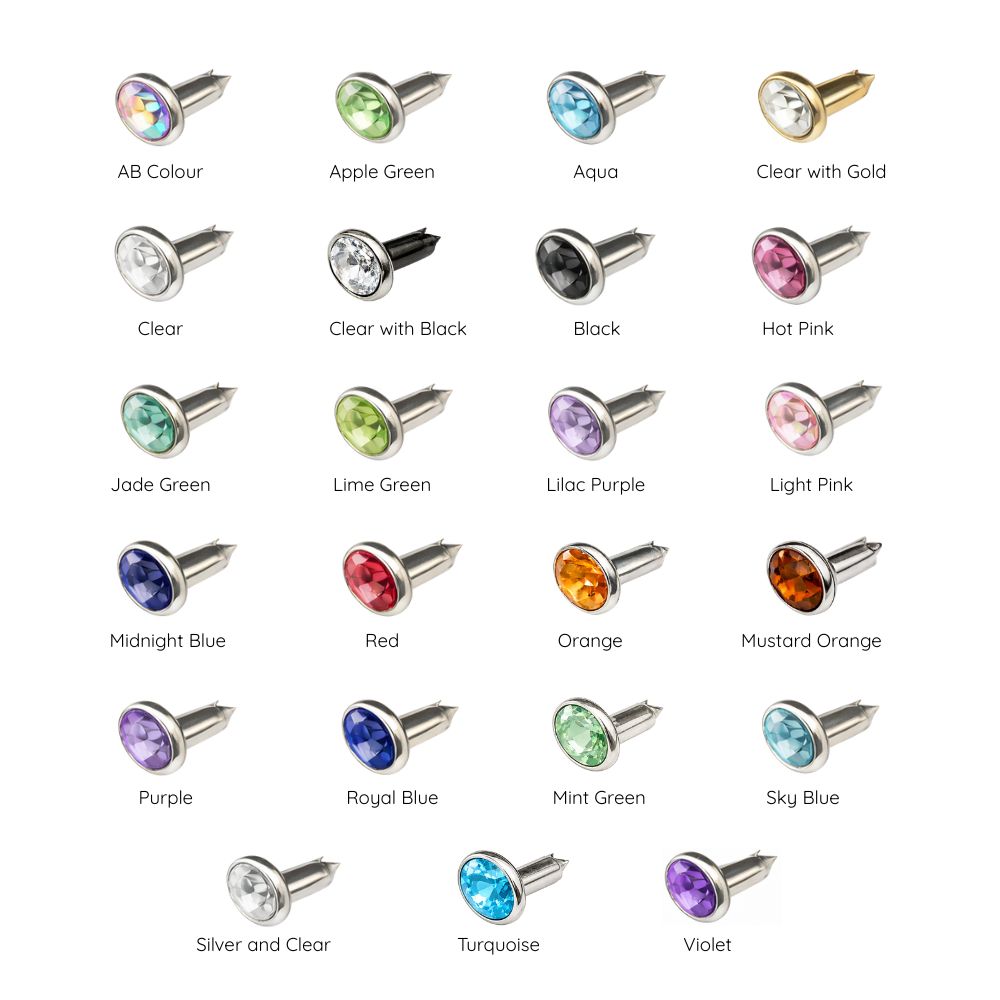 8mm Diamante Rivets (Pack of 10)