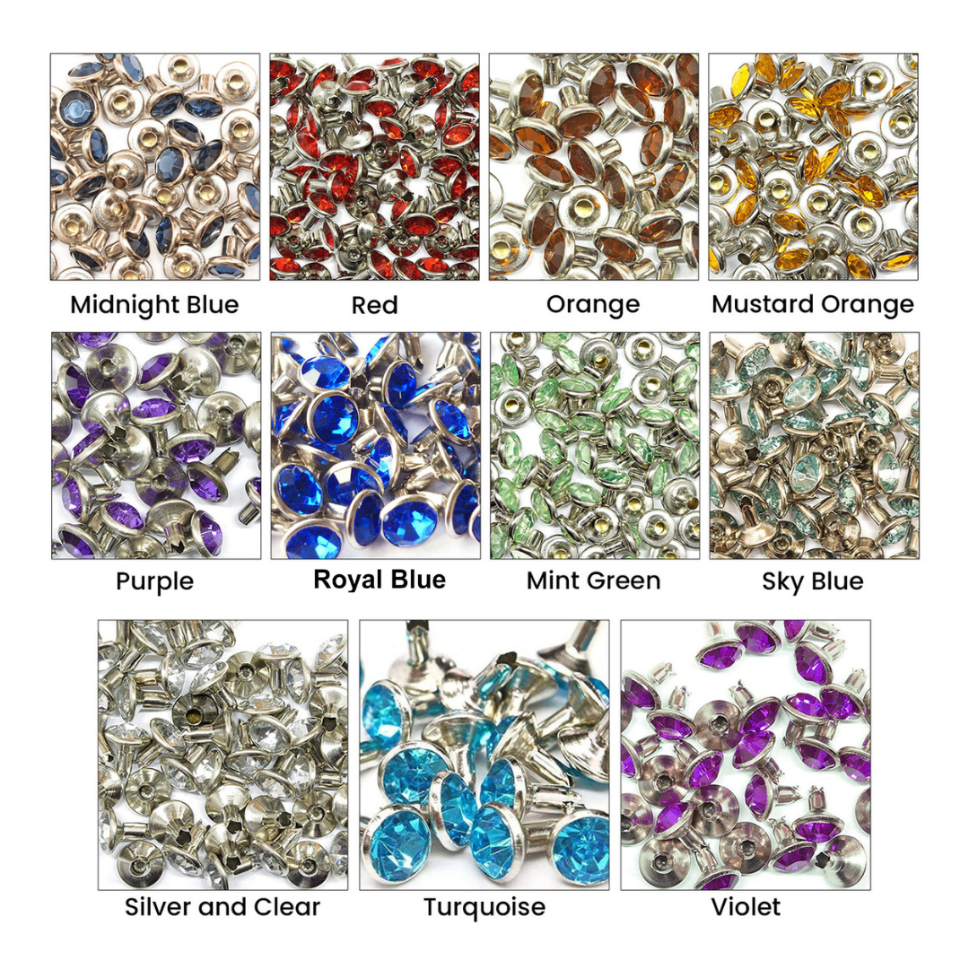 8mm Diamante Rivets (Pack of 10)