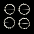 Round Diamante Silver Slider Buckles - (Pack of 10)