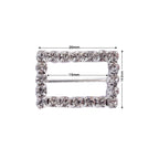 Rectangle Diamante Silver Slider Buckles - (Pack of 10)