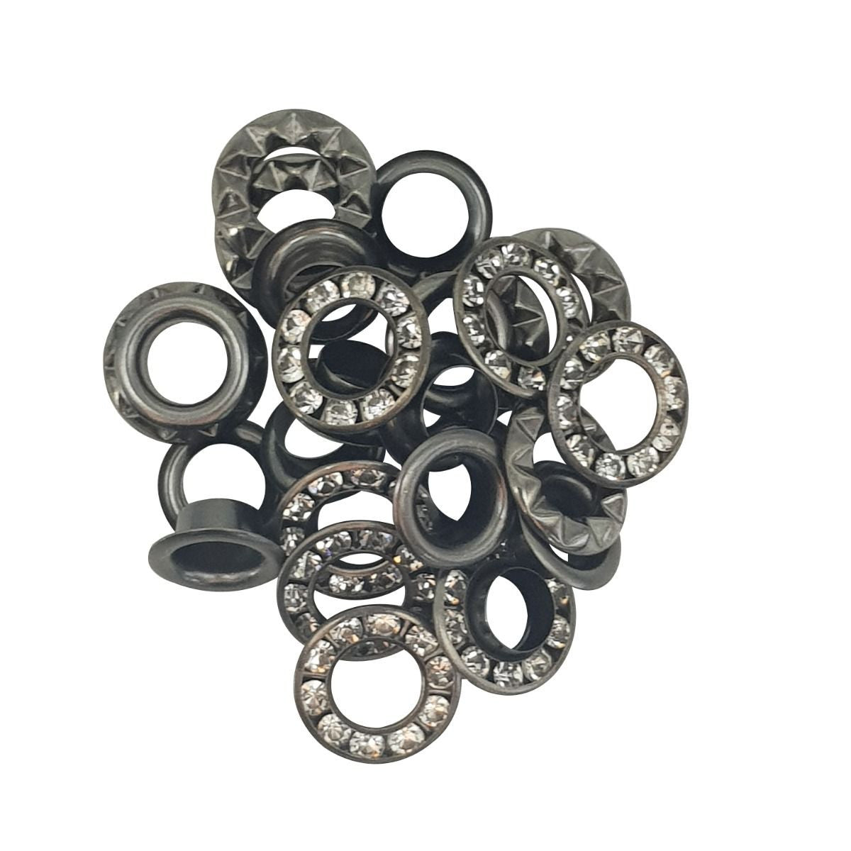 6mm Diamante Studded Eyelets - (Pack of 50)