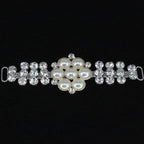 Iron-On Silver Diamante with Pearl Motif