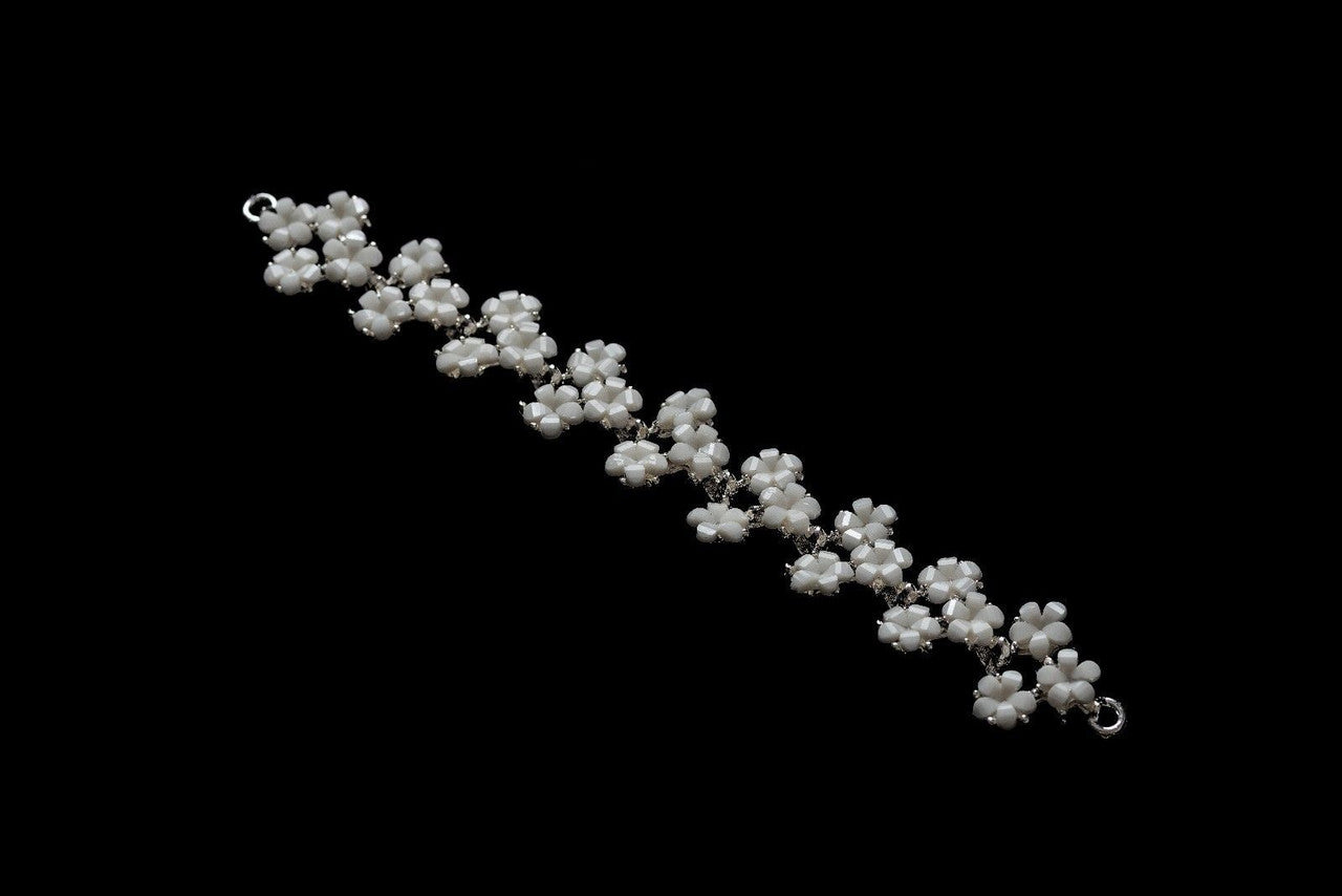 Sew-On Flower Stone Diamante Motif