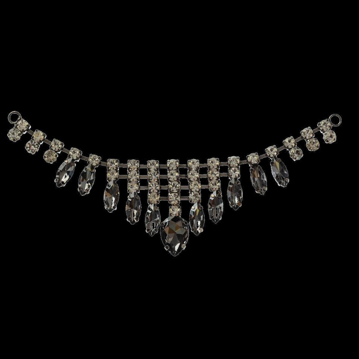 Hanging Diamante Motif - 170mm x 40mm - Silver